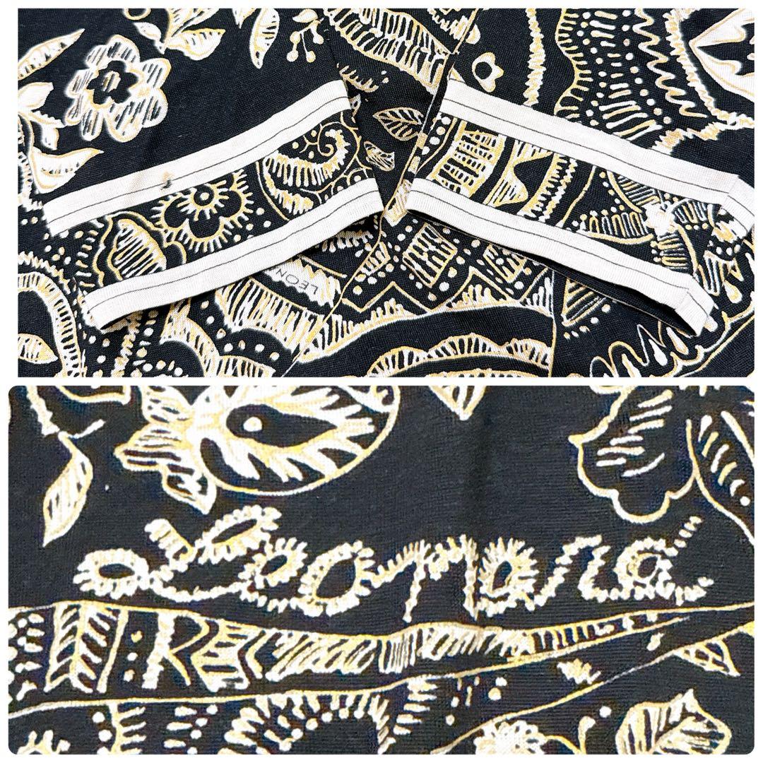 レオナール　チュニック　花柄　トリム　ウール　シルク　ロゴ　トリム　サイズL