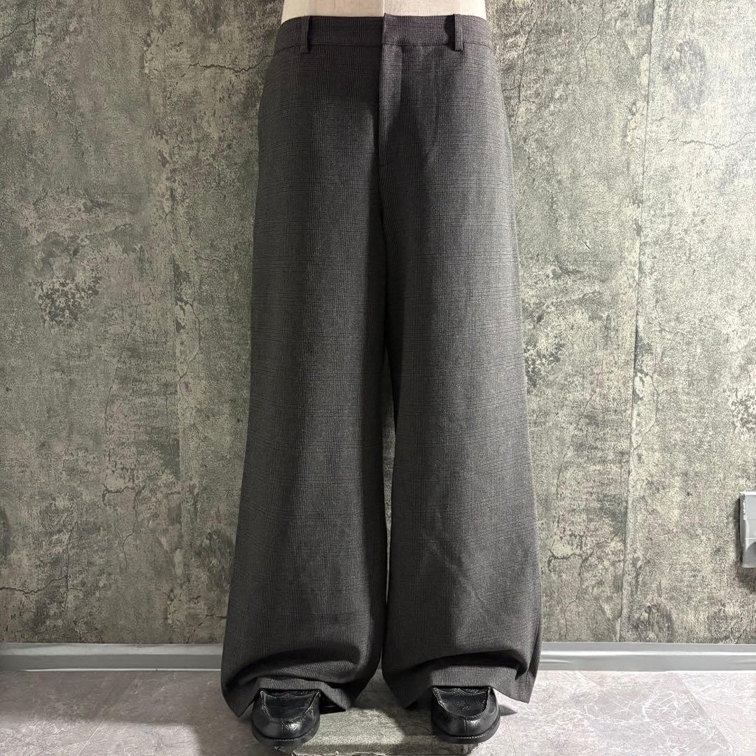 パンツ J.PRESS glen check wide slacks gray
