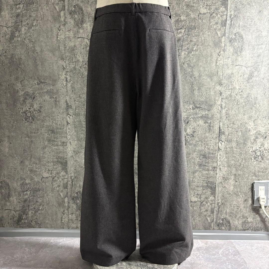 パンツ J.PRESS glen check wide slacks gray