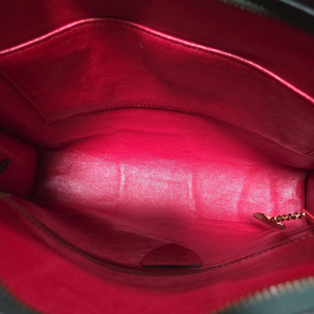 CELINE クラッチバック型押し レザー ヴィンテージ ロゴ 金具