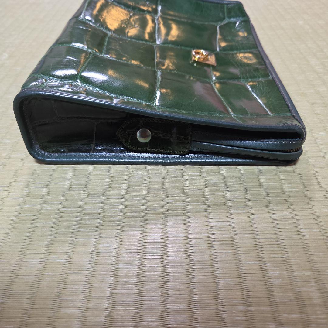 CELINE クラッチバック型押し レザー ヴィンテージ ロゴ 金具