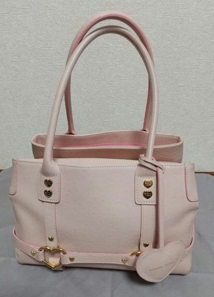 【レトロ可愛い】サマンサタバサ♡ピンクトートバッグ／平成初期の希少デザイン