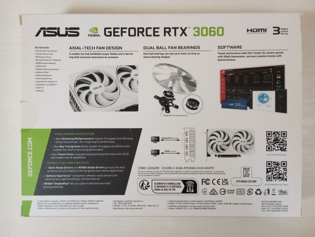 グラフィックボード・グラボ・ビデオカード ASUS DUAL GeForce RTX 3060 OC 12GB