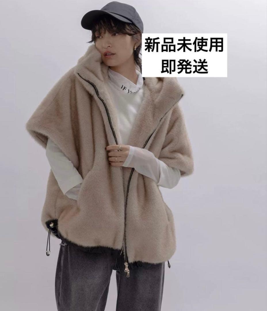 エイミーロウ　ミンクファー フーディドロスト ベストコートEimee Law