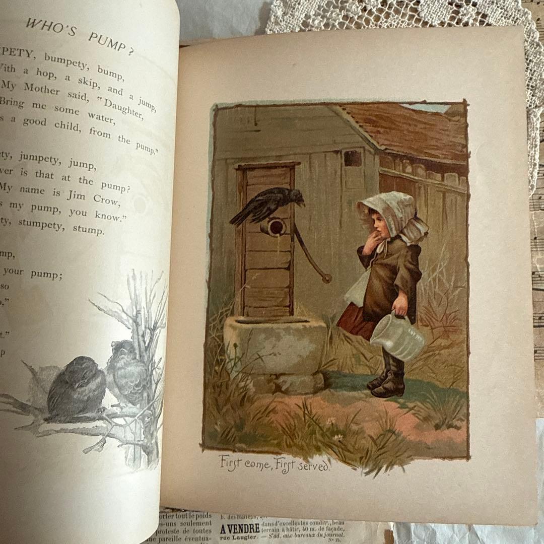 1890年アンティーク美しい挿絵の絵本アーネストニースター洋書ジャンクジャーナル
