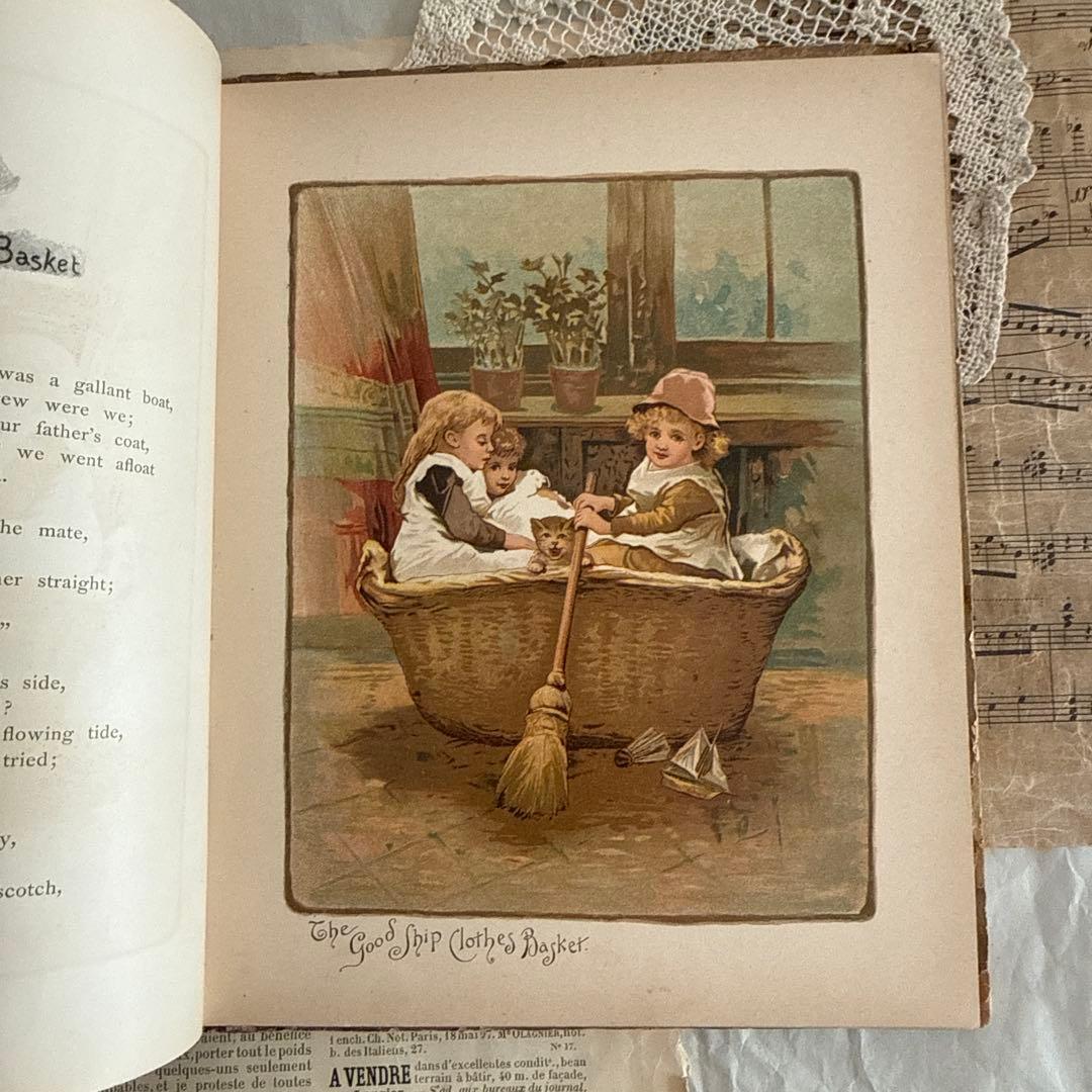 1890年アンティーク美しい挿絵の絵本アーネストニースター洋書ジャンクジャーナル