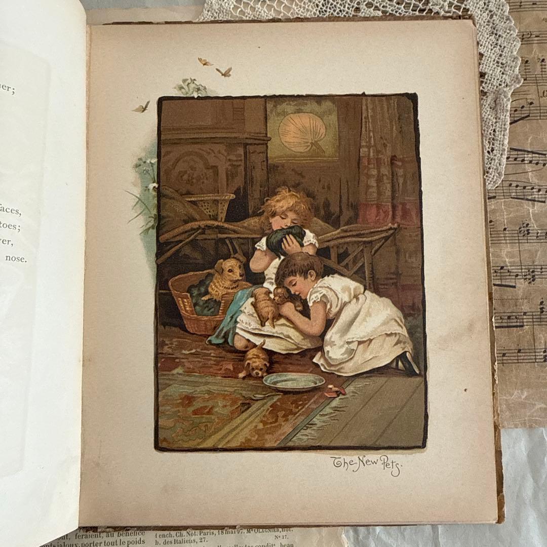 1890年アンティーク美しい挿絵の絵本アーネストニースター洋書ジャンクジャーナル