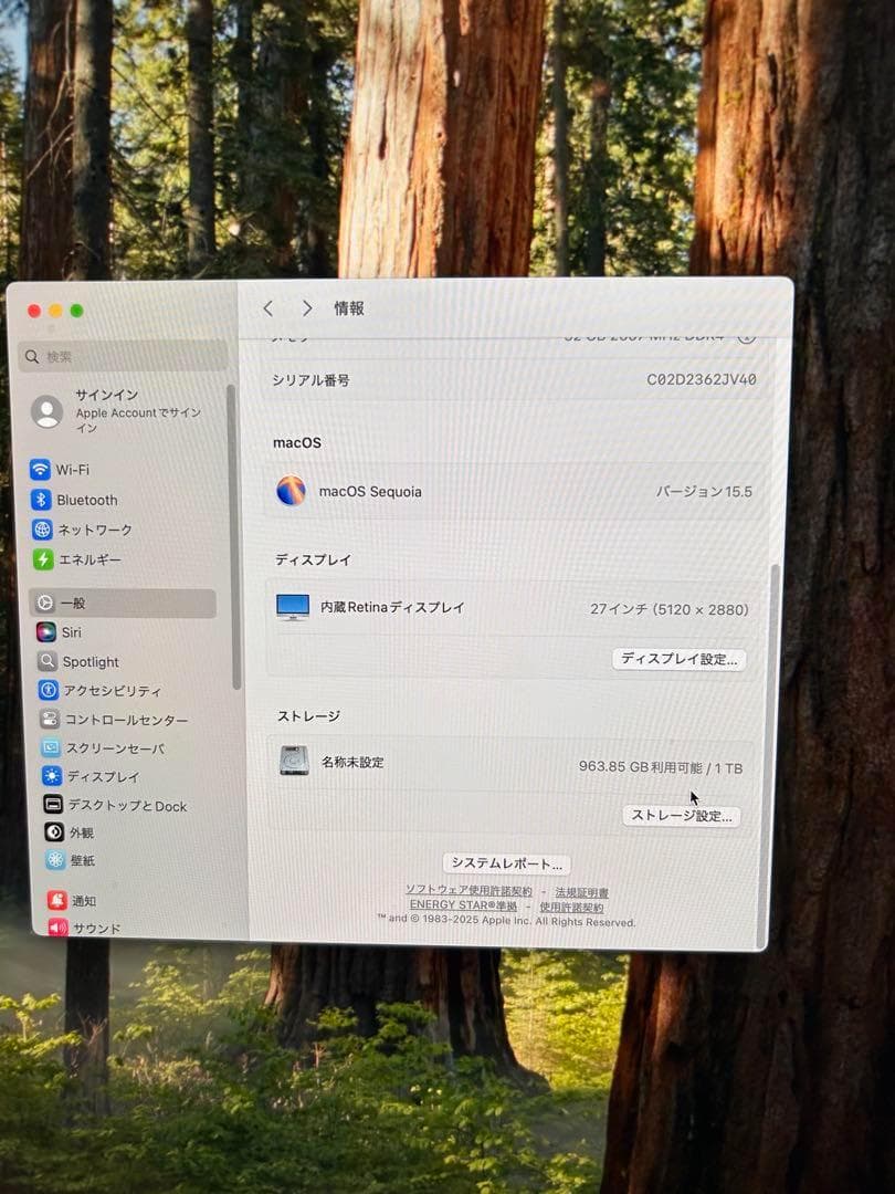 iMac 5K Retina 27インチ i9 9900k 32gb 1tb