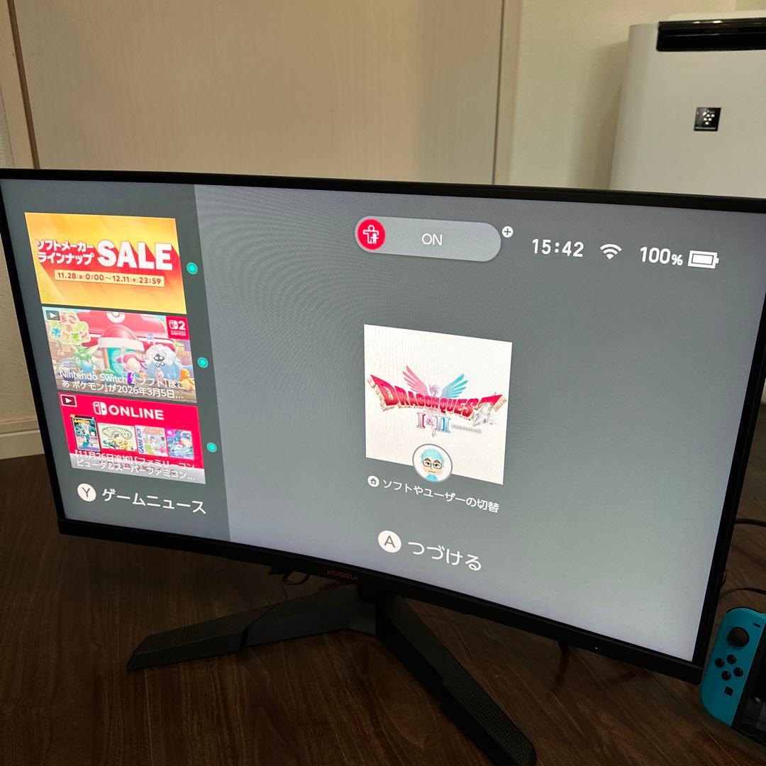 KOORUI 27E6QC 27インチ曲面モニター 144Hz ゲーミング