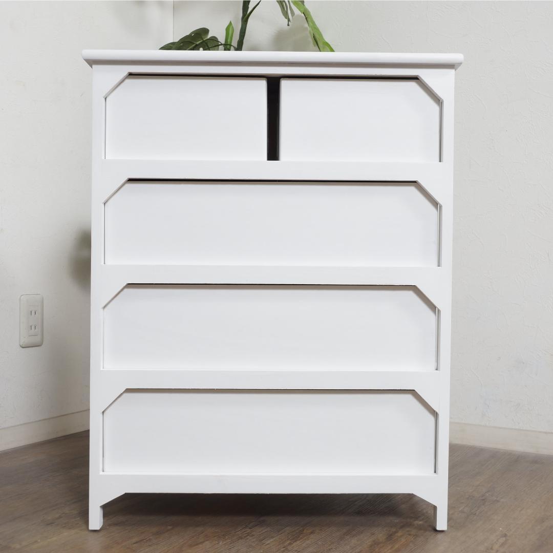 【新品】フェミニン　ホワイトチェスト　クリスタルハンドル　アウトレット