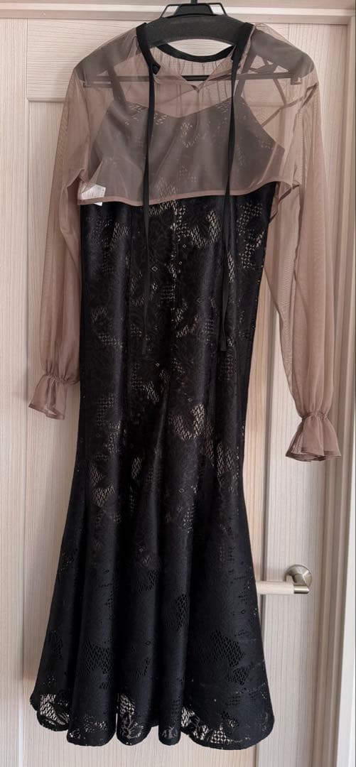 3wayシフォンボレロ&レースキャミドレス 結婚式 ワンピース