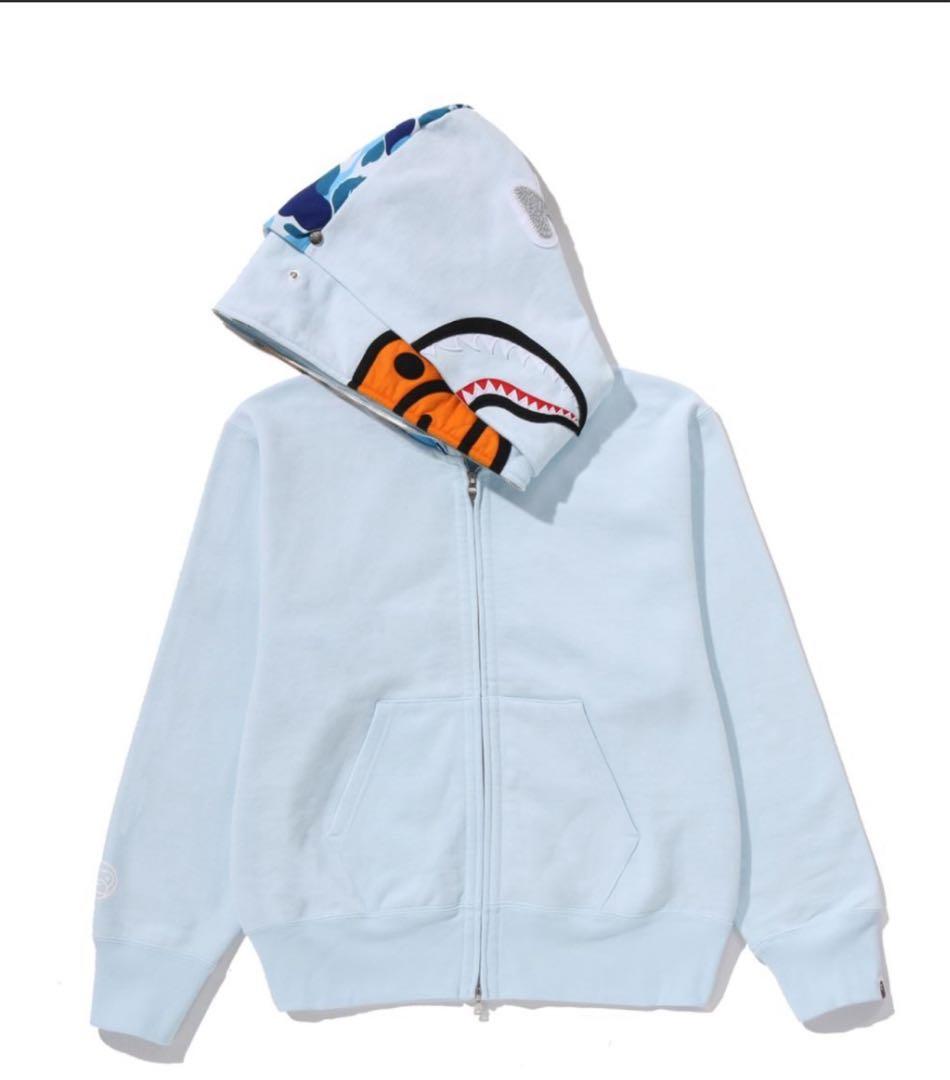 トップス BAPE MILO SHARK FULL ZIP DOUBLE HOODIE M