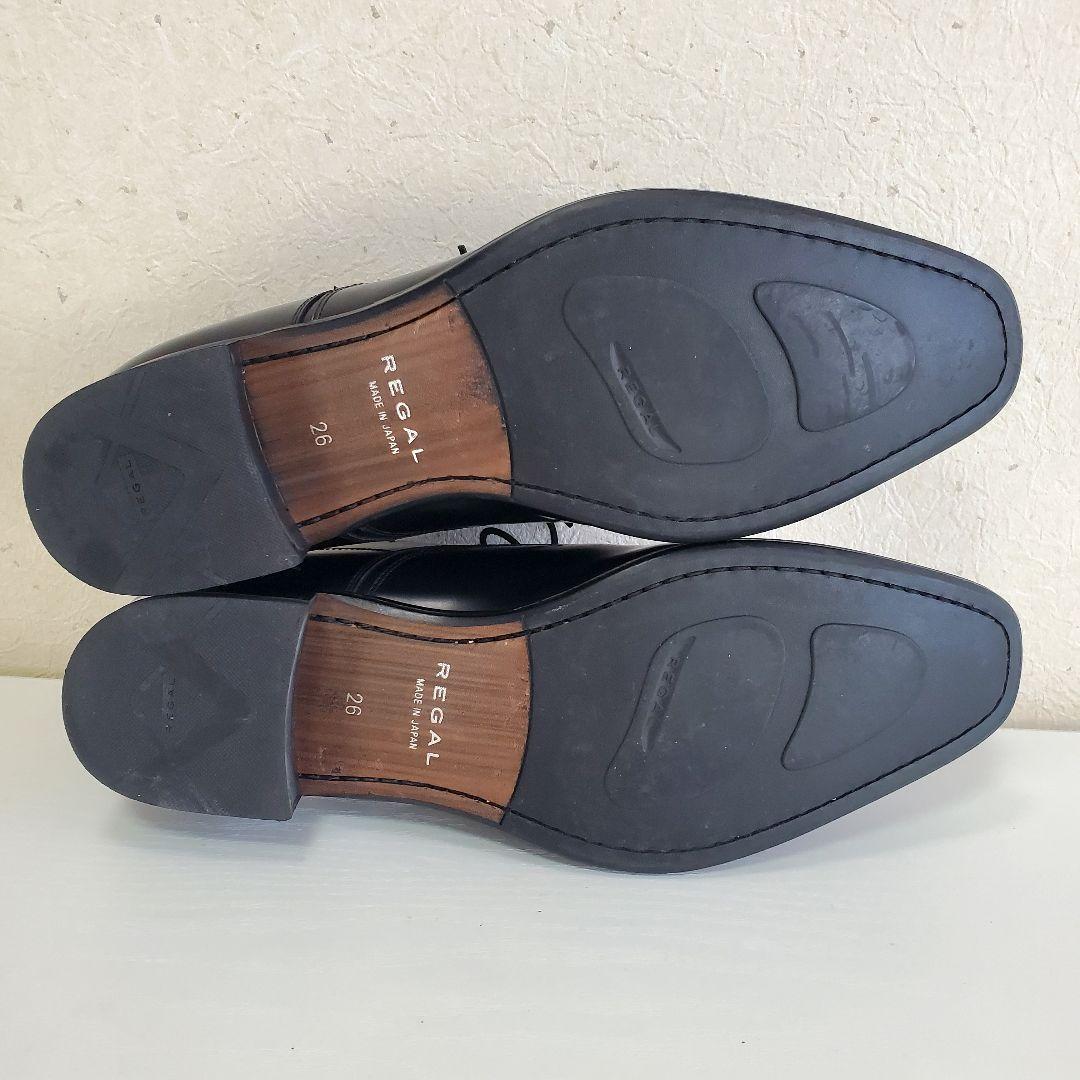 REGAL リーガル スクエアトゥ 本革レザーシューズ ビジネスシューズ黒 26