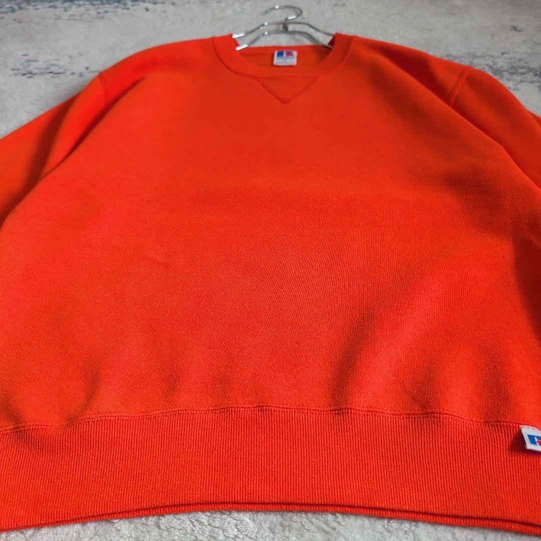 90s USA製 RUSSELL ATHLETIC 無地 スウェット オレンジ