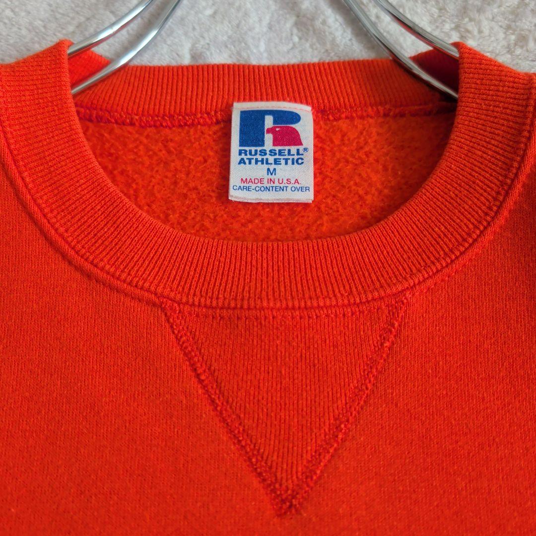 90s USA製 RUSSELL ATHLETIC 無地 スウェット オレンジ