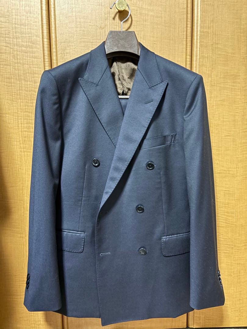 オーダー インポート生地 REDA ネイビー系 ダブルブレスト スーツジャケット