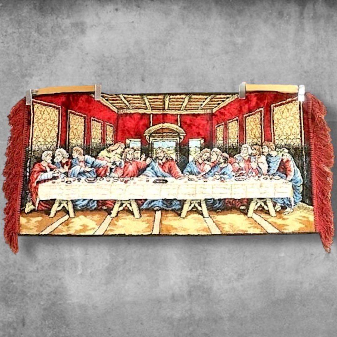 BPQE アート ラグ タペストリー 古着 最後の晩餐 キリスト 絵画 芸術