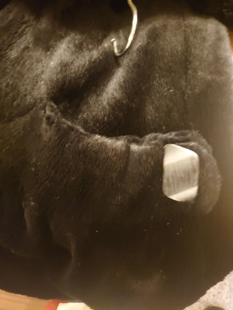 黒 毛皮 コート ミンク ネーム入り 豪華 肉厚 美品