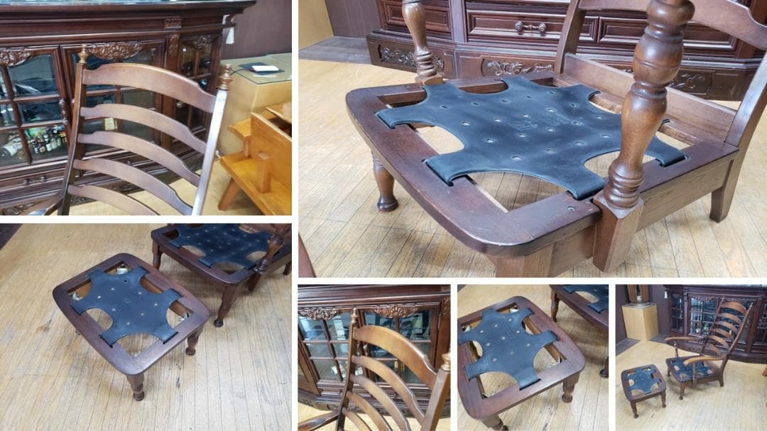 H27　飛騨産業 キツツキ シングル椅子 オットマン