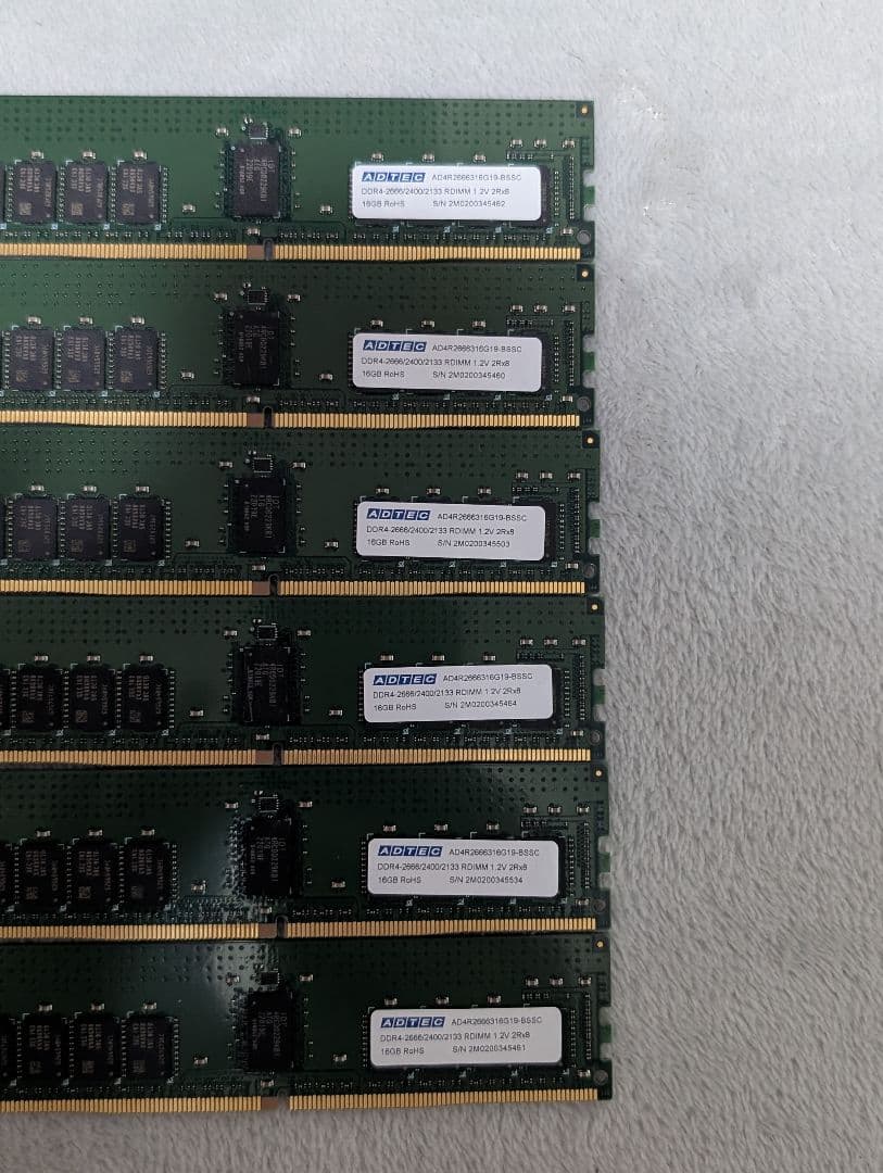 L*t様 メモリ 16GB x 6 (96GB) DDR4-2666