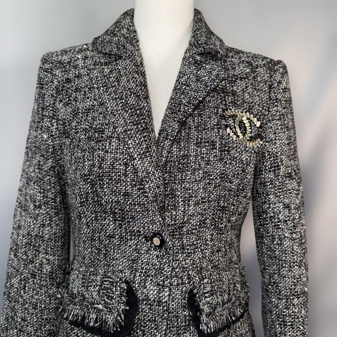 美品　シャネル　CHANEL　ツイード　ジャケット　05A 　サイズ　38 ラメ