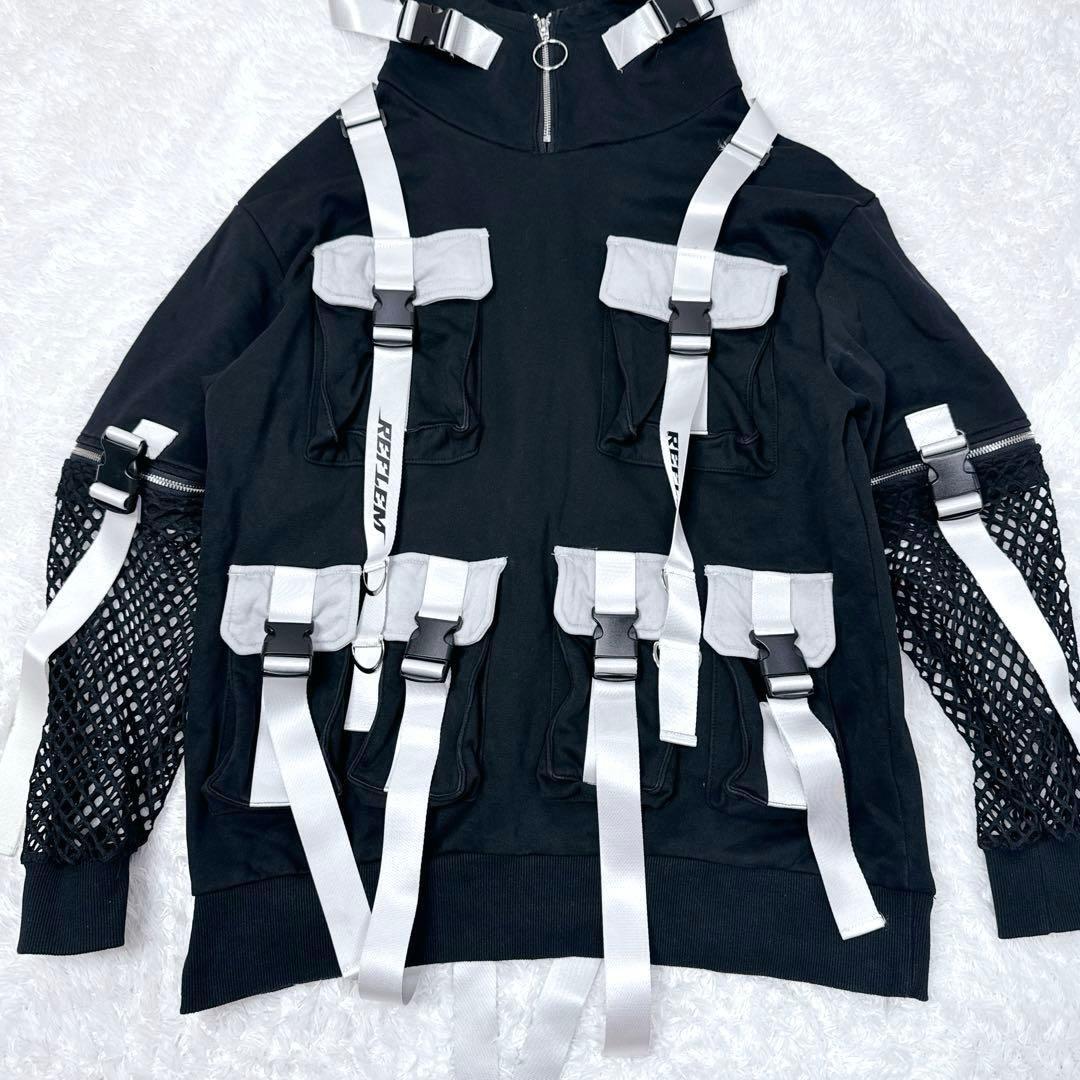 美品 REFLEM サイバー タクティカル袖メッシュセパレートパーカー ジャージ