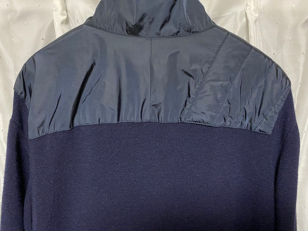 PRADA SPORT 00s ナイロンレイヤードニット ハーフジップ ネイビー