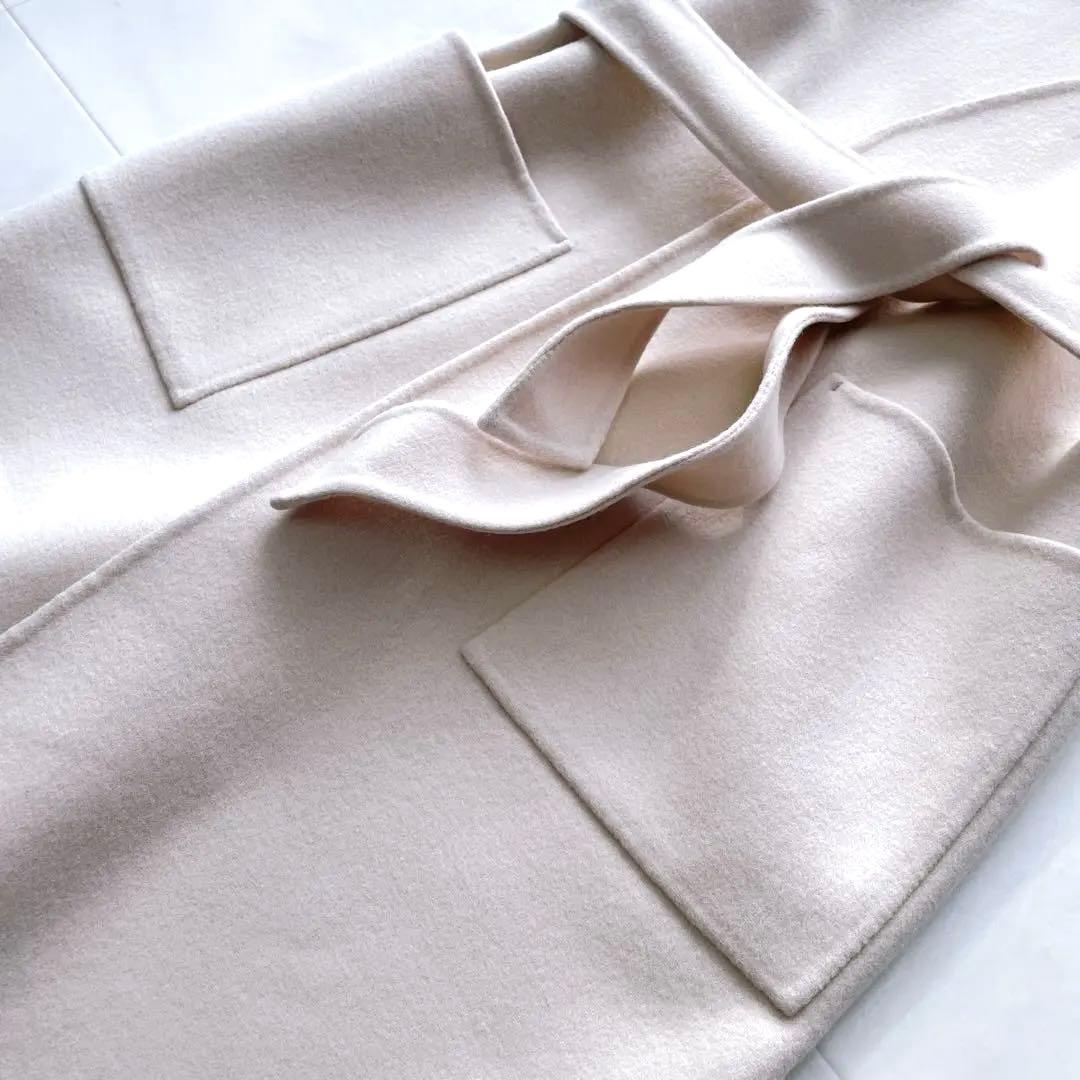 新品タグ付き✨BEIGE, ベイジ ウールロングジレ ベルト付き ピンクベージュ