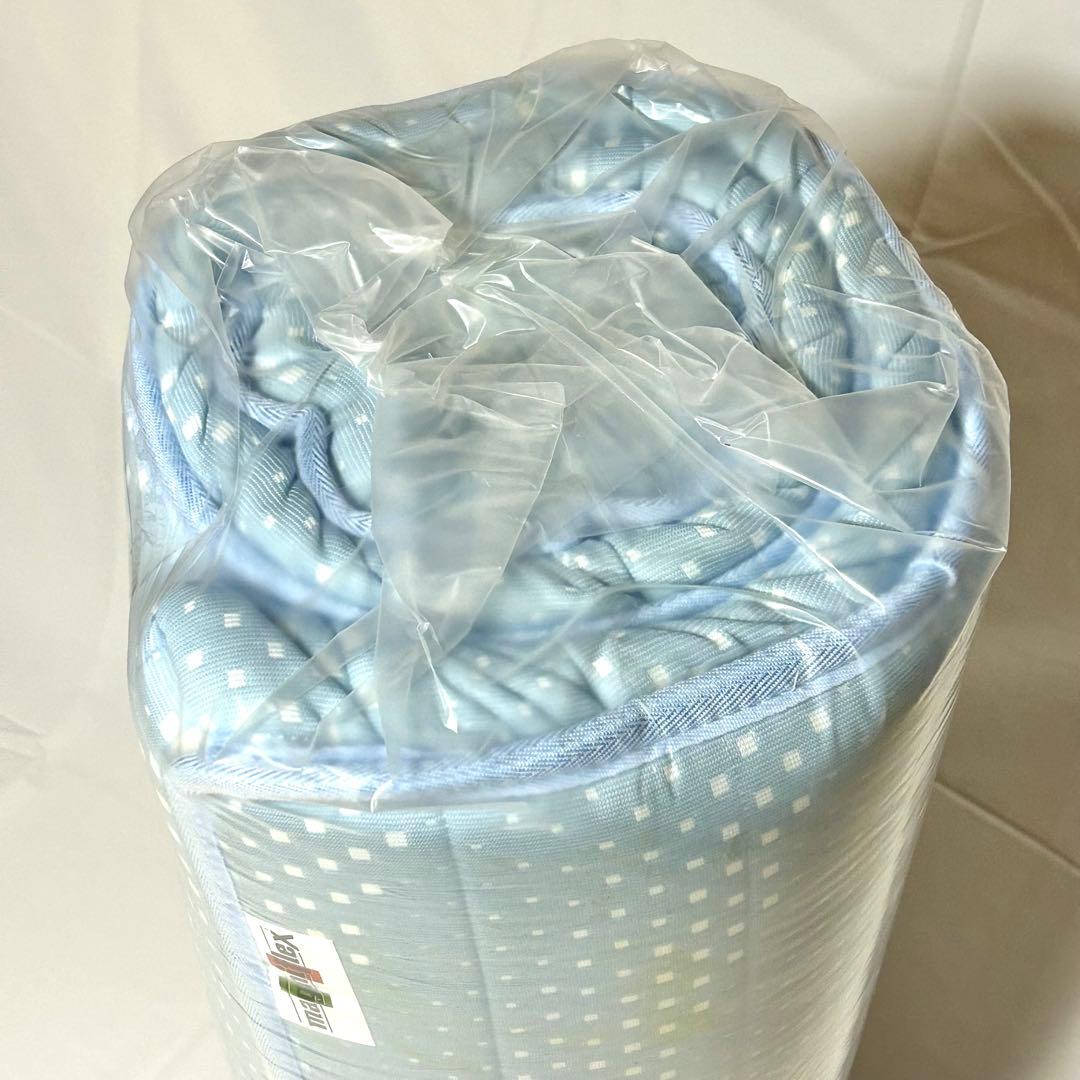 【訳あり未使用品】マットレス　シングル　マニフレックス　ふとん　ライトブルー