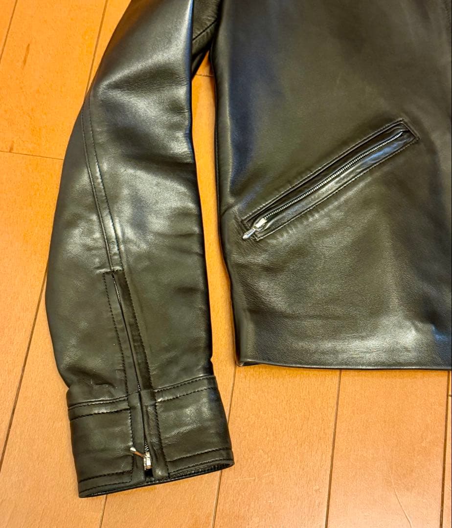 アニエスベー ラムレザー ライダースジャケット フランス製　サイズ0