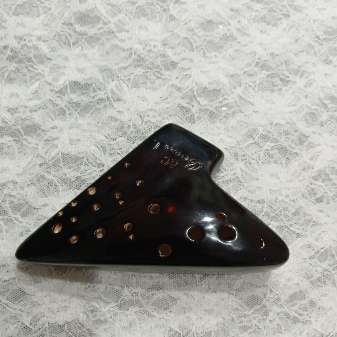 オオサワ・ オカリナ トリプル．ケース付き　　漆仕上げ