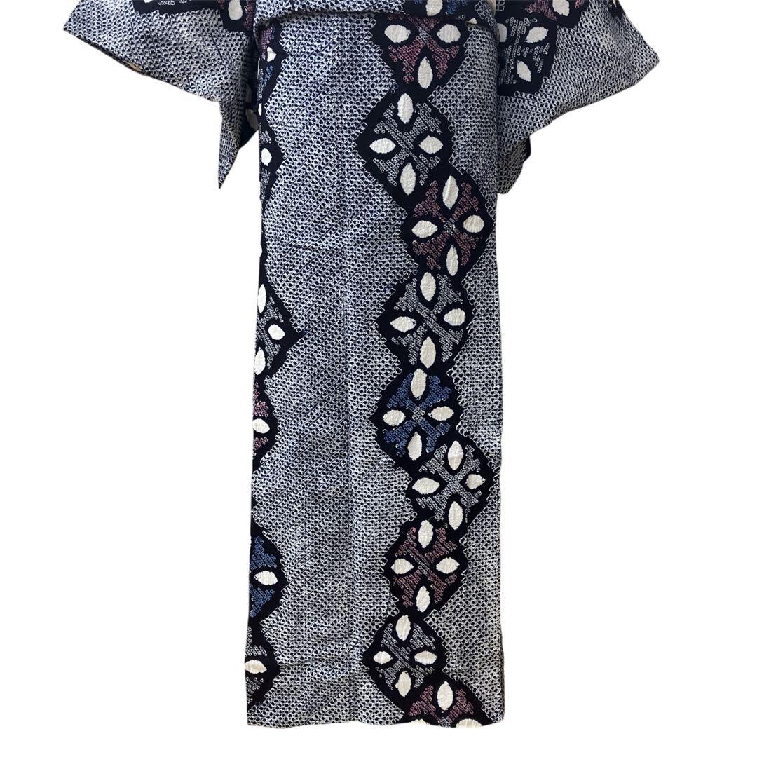 ◎mk-0091　有松鳴海　絞り浴衣　有松絞り　ゆかた　ｋ-7-25