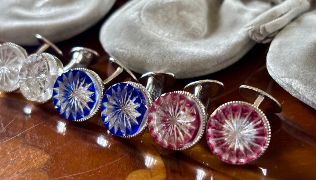 ♡】堀口切子　カフリンクス　透明のみ