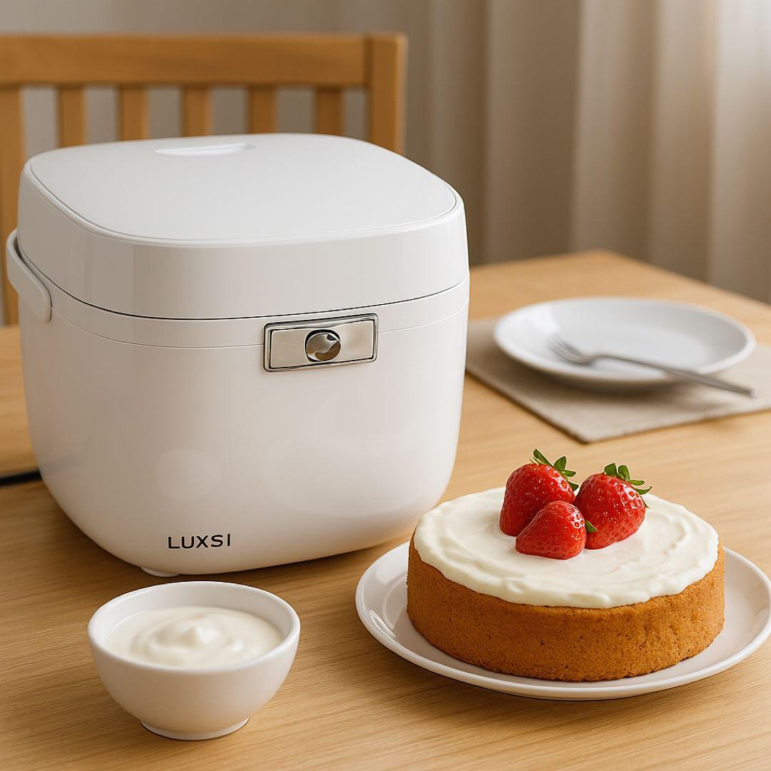 【新品 LUXSI 炊飯器 】5.5合 ホワイト 多機能モデル ケーキOK 1