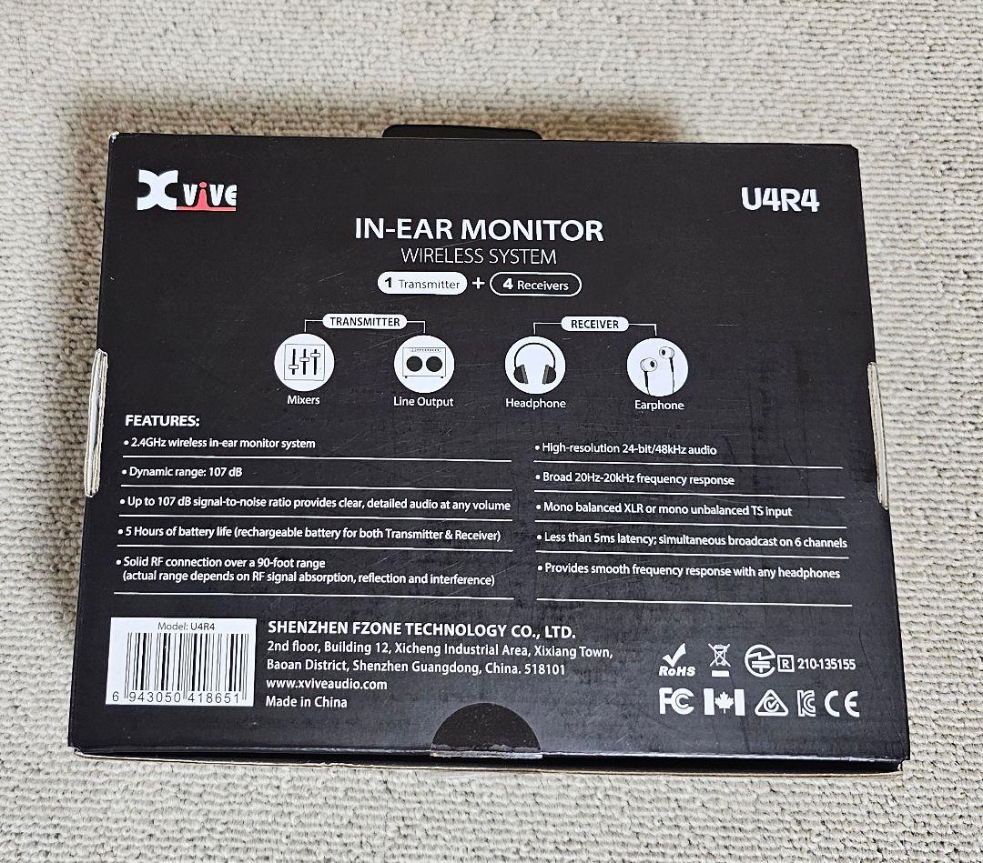 【中古美品】Xvive U4R4 ワイヤレスインイヤーモニター イヤモニ