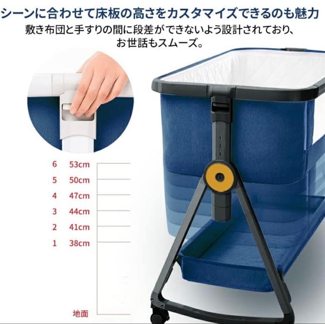 HZDMJ ベビーベッド ベージュ(カーキ) 【おまけ:防水シーツ付き】