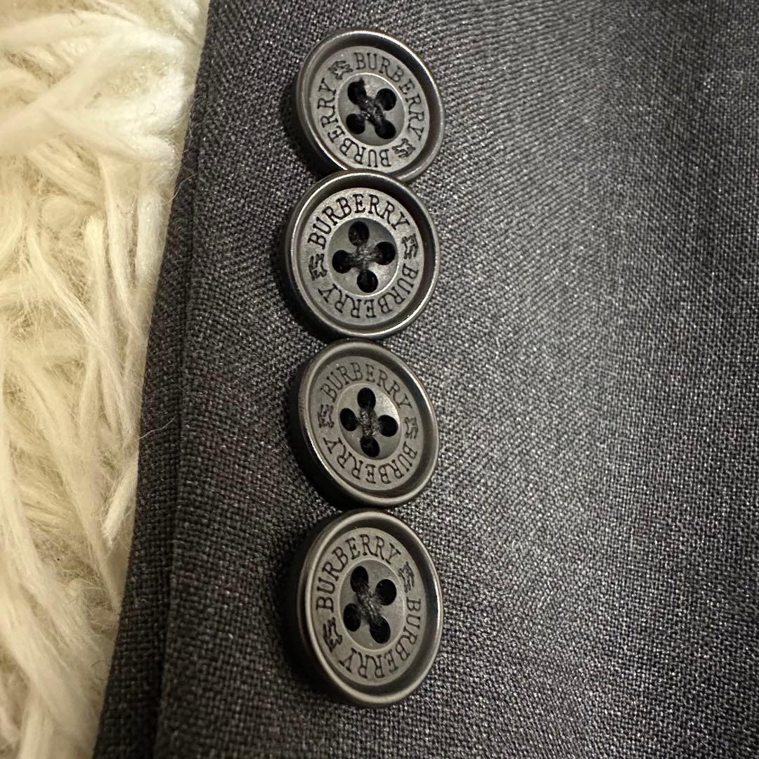 希少 バーバリー ブラックレーベル スーツ セットアップ ウール ボタン ロゴ