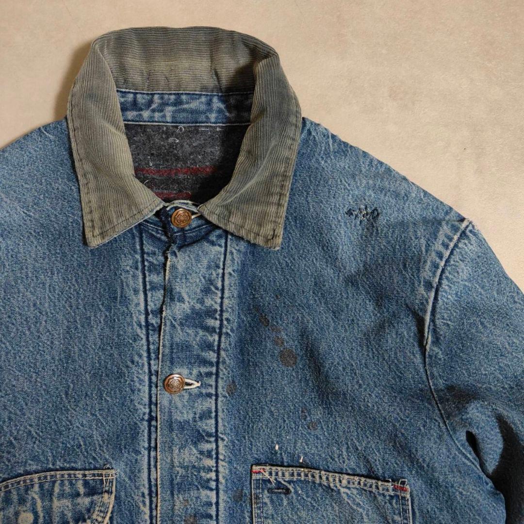 パッチワークリペア 雰囲気◎ ビンテージ デニム カバーオール