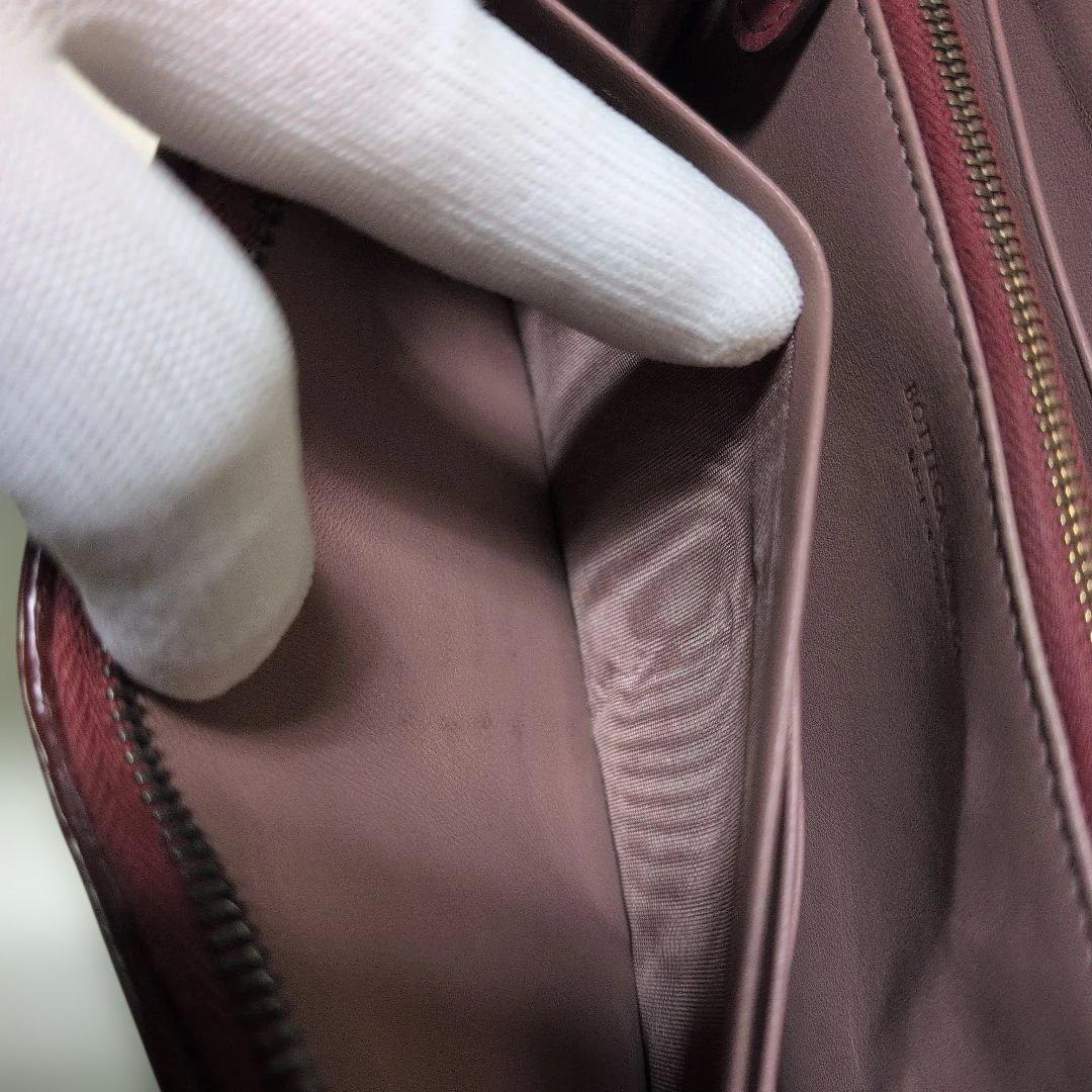 BOTTEGA VENETA イントレチャート ラウンドファスナー 赤