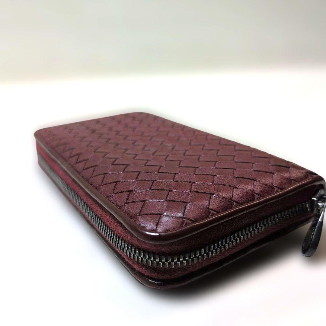 BOTTEGA VENETA イントレチャート ラウンドファスナー 赤