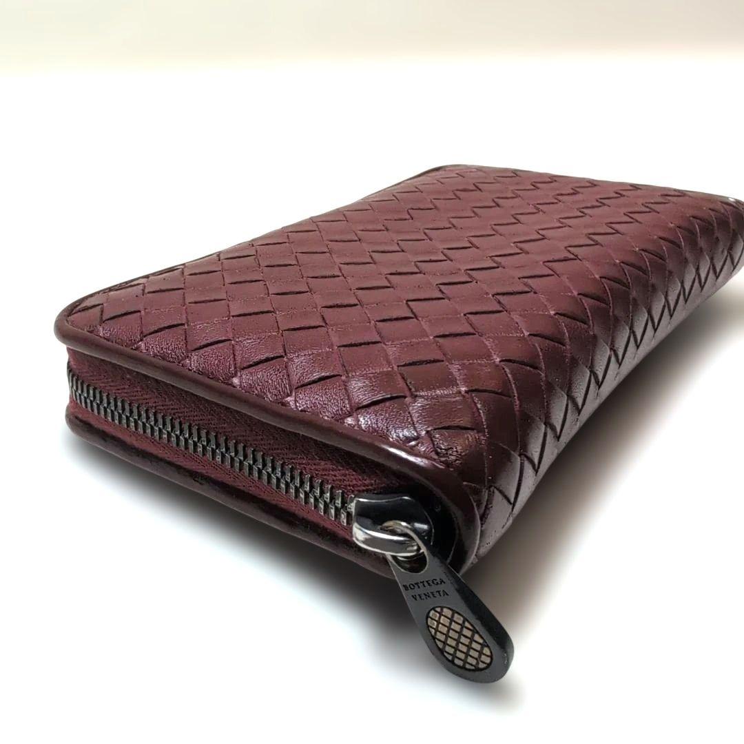 BOTTEGA VENETA イントレチャート ラウンドファスナー 赤