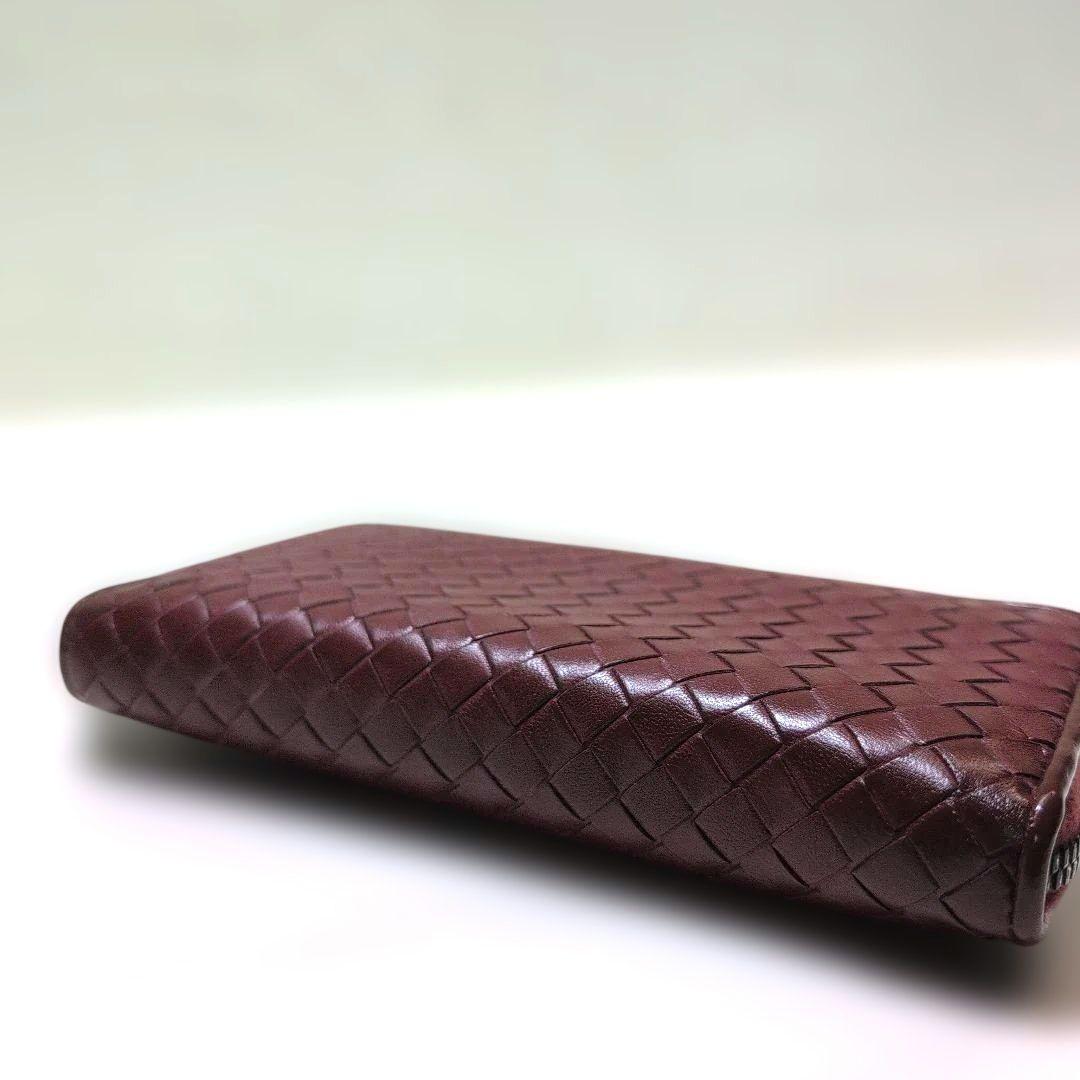 BOTTEGA VENETA イントレチャート ラウンドファスナー 赤