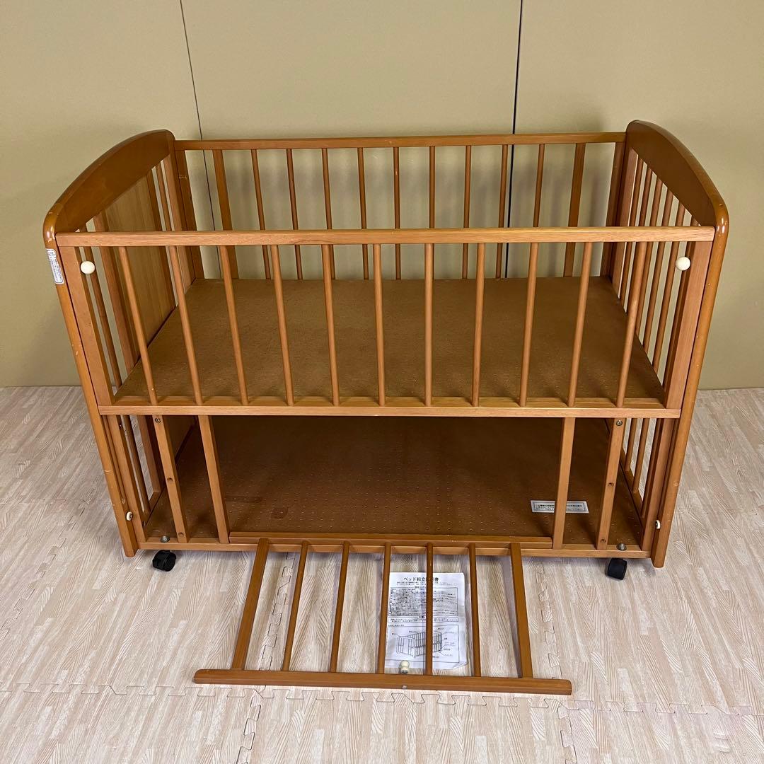 ☆除菌清掃済☆　カトージ　くまのプーさん　ベビーベッド　ライトブラウン