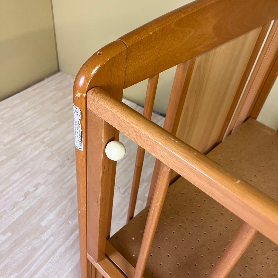 ☆除菌清掃済☆　カトージ　くまのプーさん　ベビーベッド　ライトブラウン