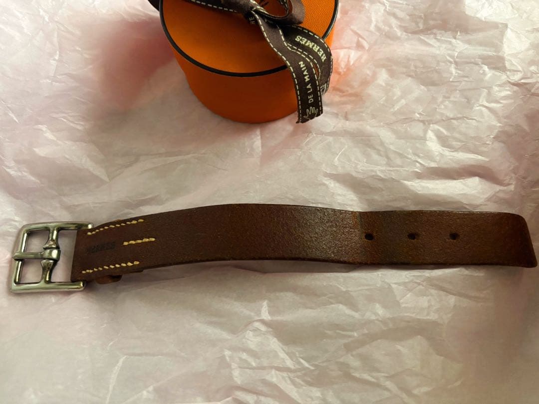 RAME0209マルジェラ期 エルメス エトリヴィエール レザーバングル