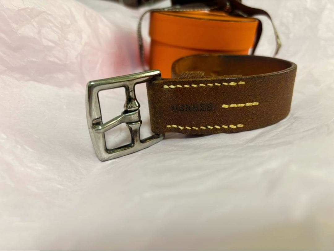 RAME0209マルジェラ期 エルメス エトリヴィエール レザーバングル