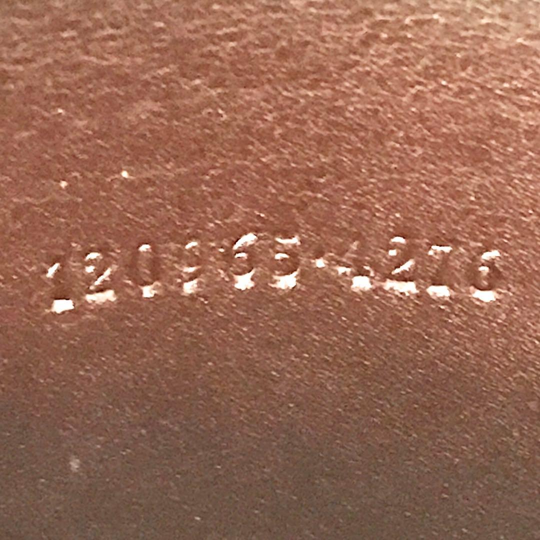 グッチ 名刺入れ 定期券 カードケース シマ GG レザー ブラウン FS46