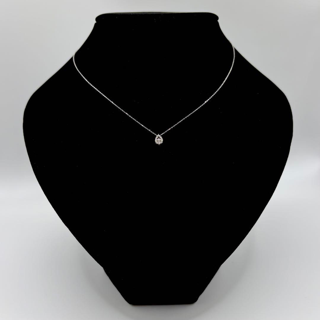 【新品同様】 ヴァンドーム青山 プラチナ ダイヤ ドロップ ネックレス