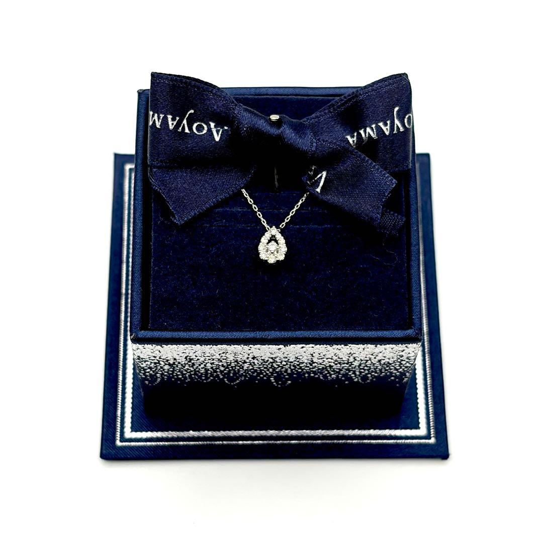 【新品同様】 ヴァンドーム青山 プラチナ ダイヤ ドロップ ネックレス