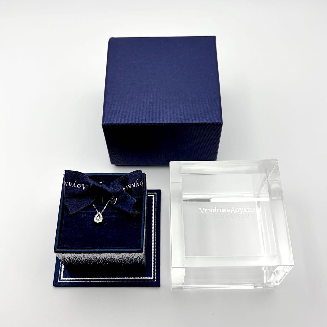 【新品同様】 ヴァンドーム青山 プラチナ ダイヤ ドロップ ネックレス